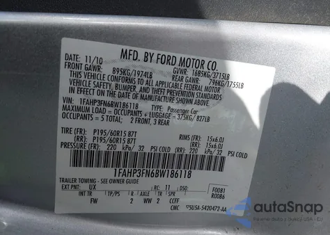 2011 Ford Focus Se from USA, damaged, VIN 1FAHP3FN6BW186118